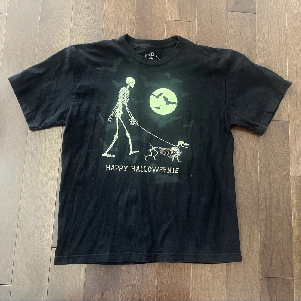 Black Halloween Skeleton T-Shirt